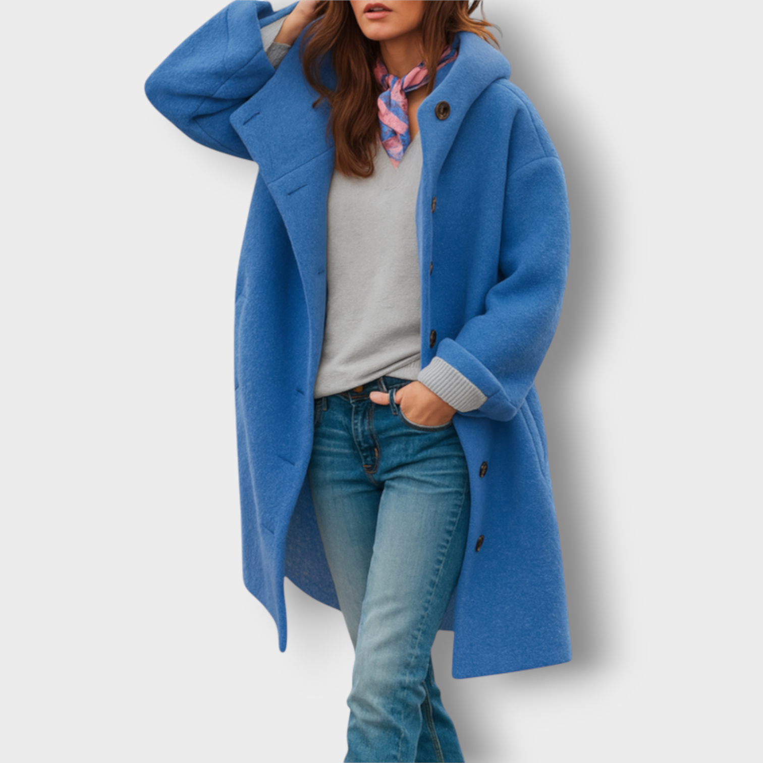 Livora™ | Freja Manteau oversize gris – Collection Origines