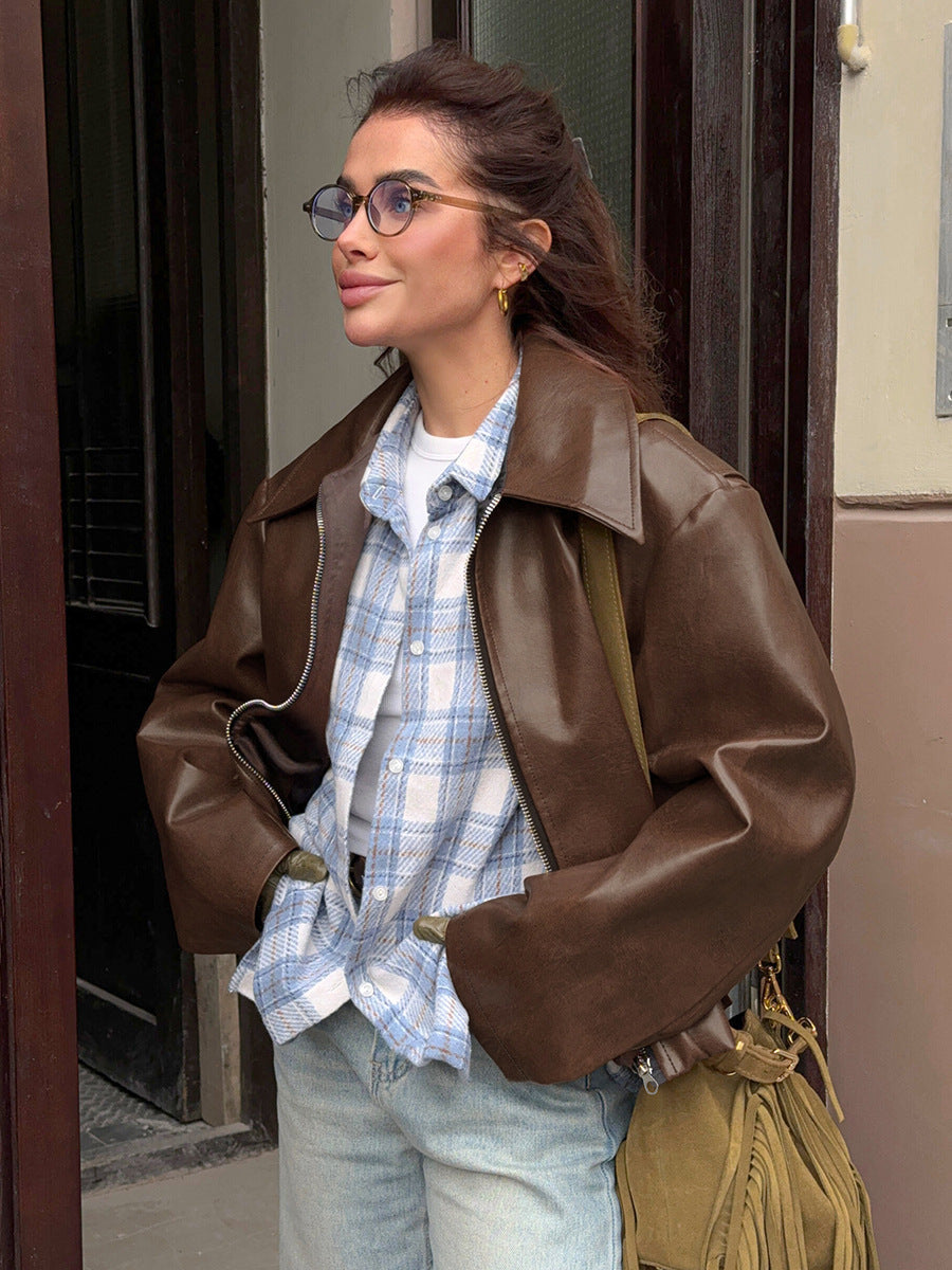 Livora™ | Veste Biker Brune