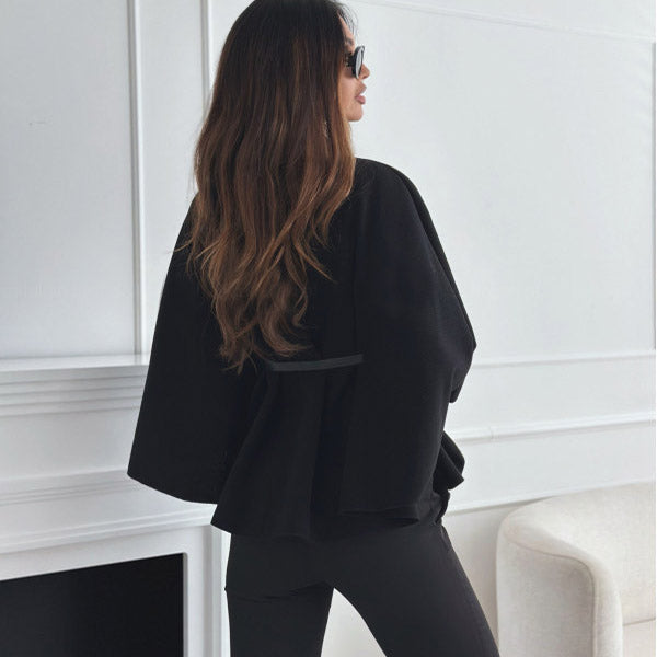 Livora™ | Manteau cape ceinturé à col montant