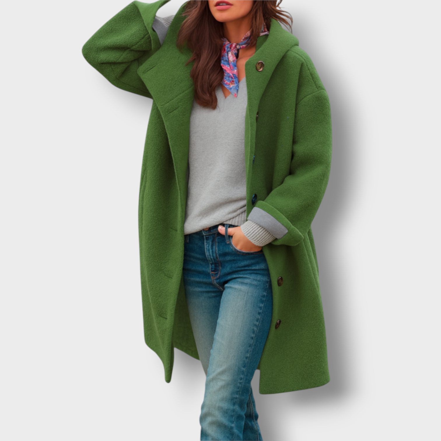 Livora™ | Freja Manteau oversize gris – Collection Origines