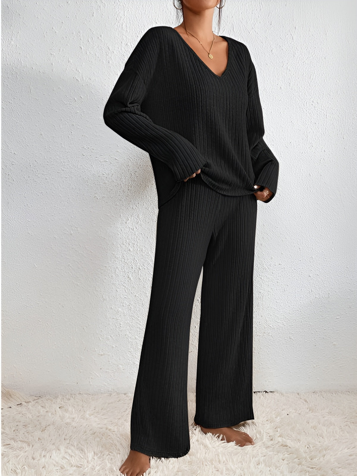 Livora™ | Ensemble de Pull à Col V Rayé