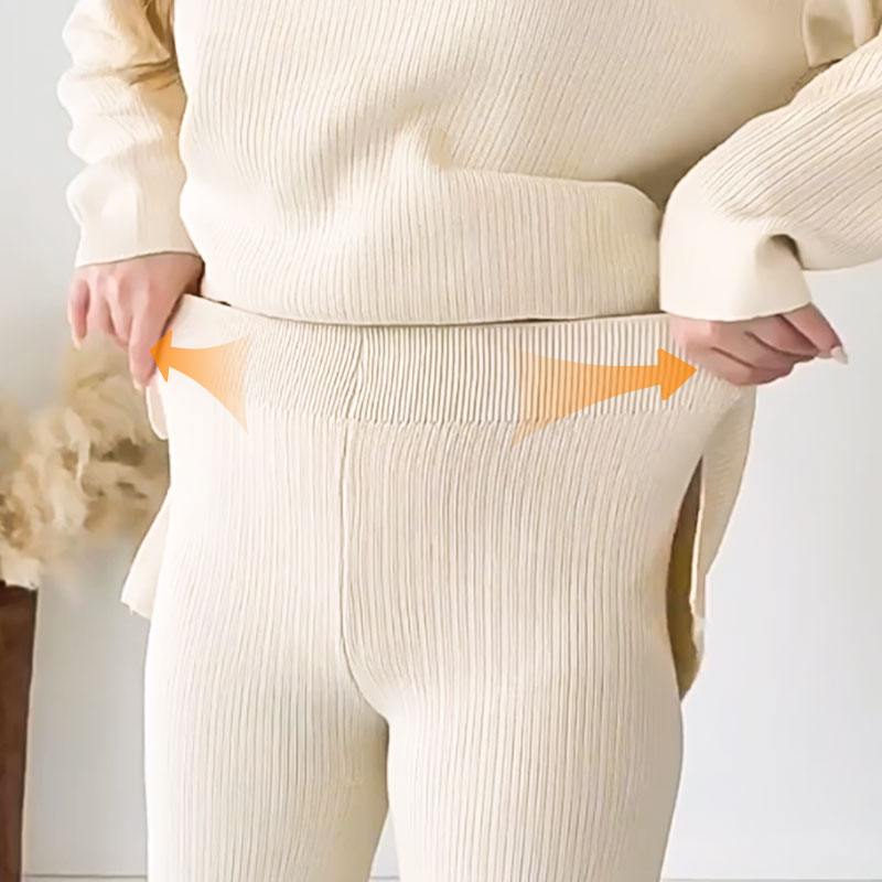 Livora™ | Ensemble deux pièces décontracté avec encolure en V et fente